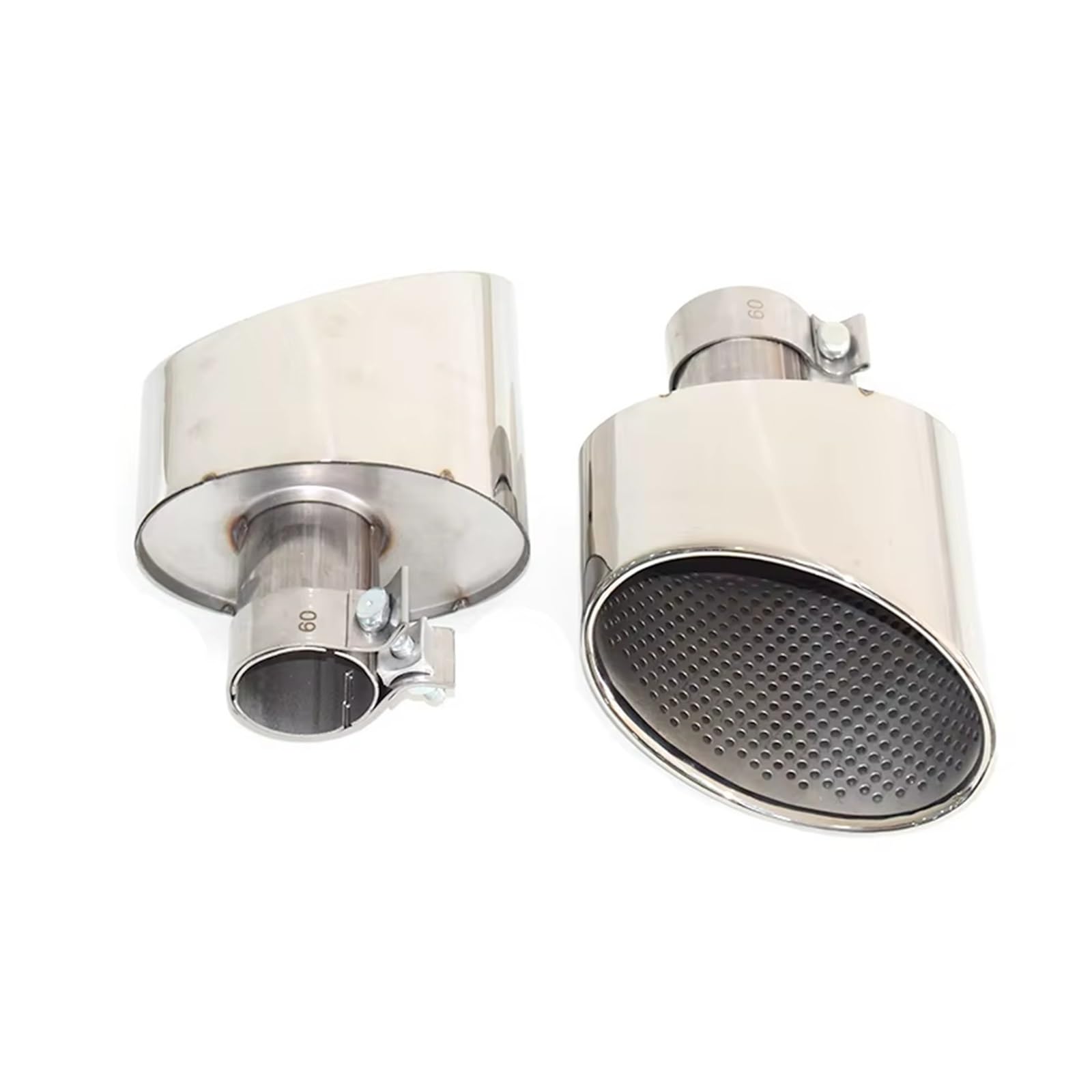 Auto Auspuff Endrohr Auto Edelstahl Auspuffrohr Schalldämpfer Spitze Auspuffrohr Düse Für A4 Für A5 Für A6 Für A7 Für RS4 Für RS5 Für RS6 Für RS7 Schalldämpfer Spitze(Silvre 1) von LPXYZD