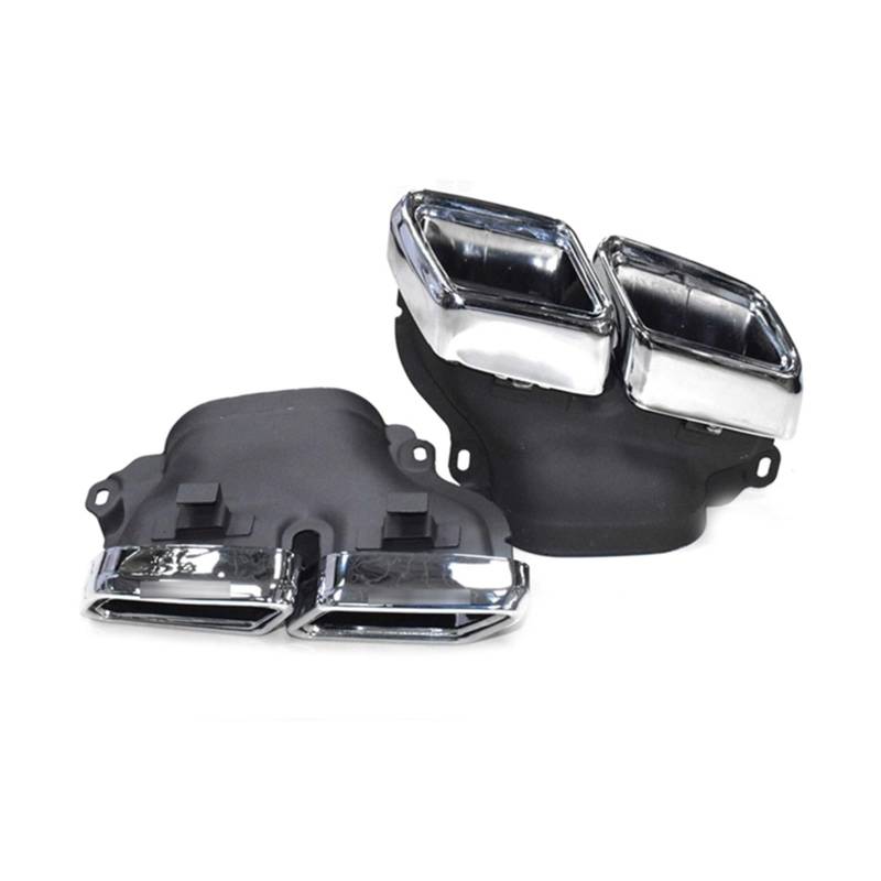 Auto Auspuff Endrohr Auto Schwarz Plattierte Rechteckige Schalldämpferspitze Auspuffendrohre Für Benz Für S-Klasse Für W222 2014 2015 2016 2017 2018 2019 2020 2021 2022 Schalldämpfer Spitze(17-20 Silv von LPXYZD