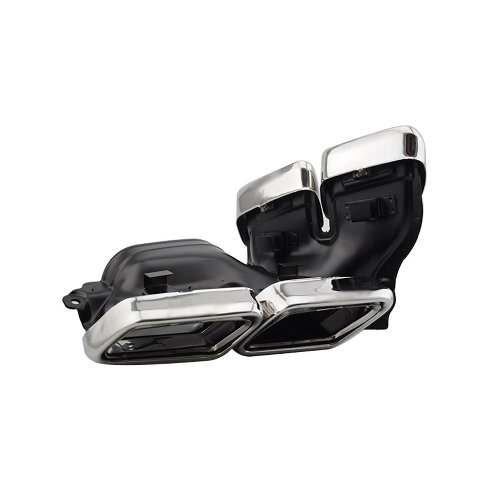 Auto Auspuff Endrohr Autoauspuffrohr Schwarzer Quadratischer Schalldämpferdüsen-Auspuffkopf Für Benz Für E-Klasse Für W212 Für E63 Für AMG 2014 2015 2016 Schalldämpfer Spitze(Double Silvery) von LPXYZD