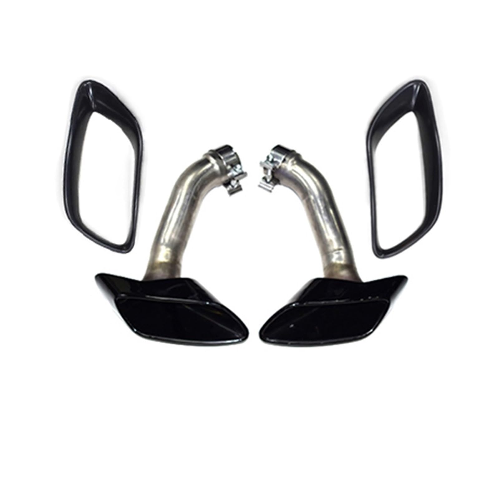 Auto Auspuff Endrohr Schwarzer Edelstahl-Schalldämpfer Mit Vier Düsenspitzen Auspuffkopfdüse Für X6 Für E71 Für 35i Für M50i 2008–2013 Schalldämpfer Spitze(Black A) von LPXYZD