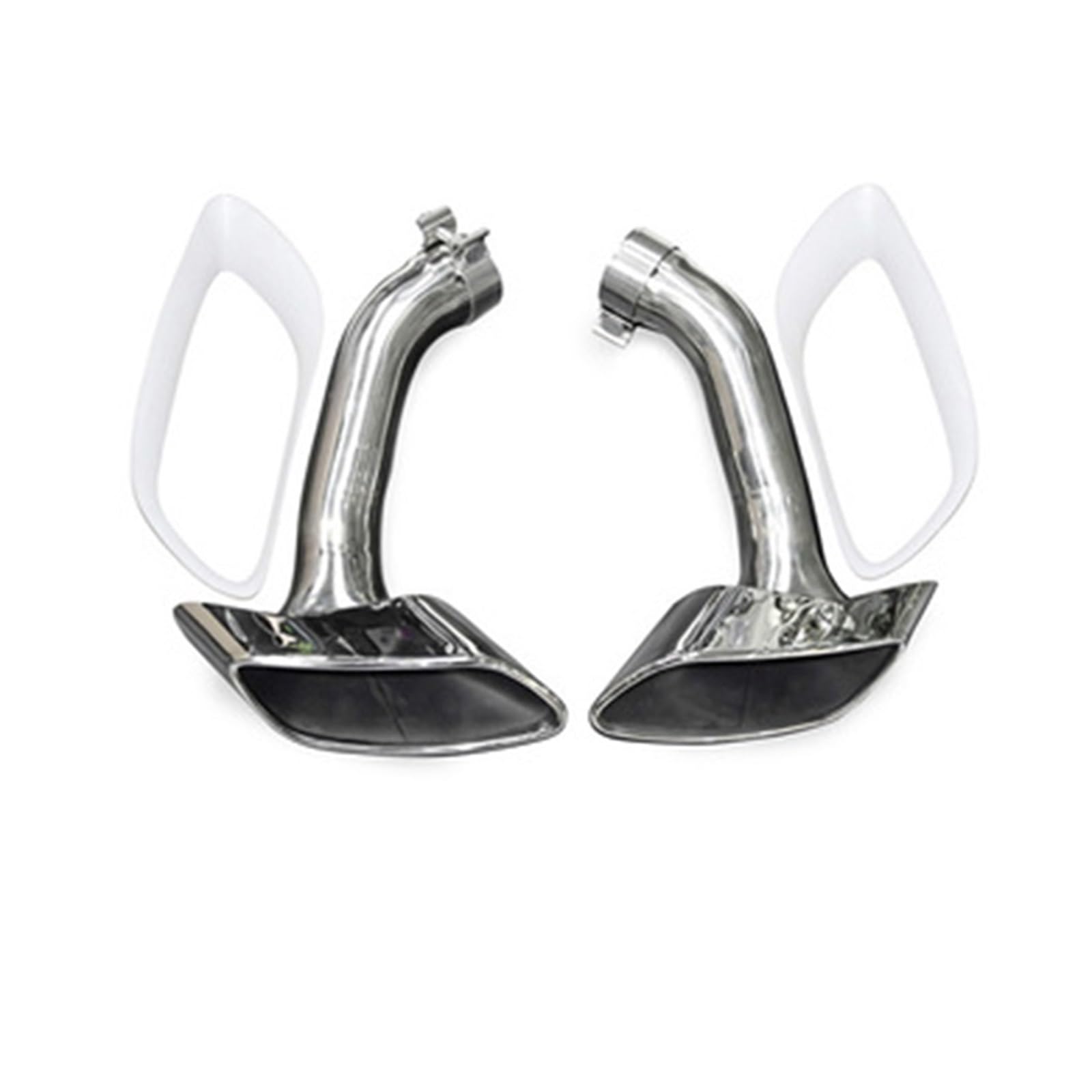 Auto Auspuff Endrohr Schwarzer Edelstahl-Schalldämpfer Mit Vier Düsenspitzen Auspuffkopfdüse Für X6 Für E71 Für 35i Für M50i 2008–2013 Schalldämpfer Spitze(Silver A) von LPXYZD