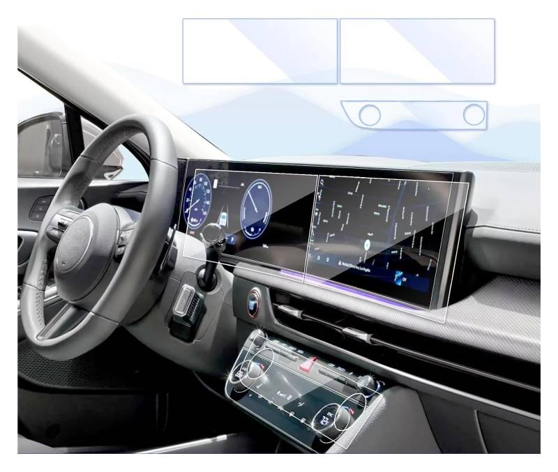 GPS Displayschutzfolie 3 PCS Für Hyundai Für Sonata 2024 Dash Navigation AC Klima Gehärtetem Glas Screen Protector Auto Displayschutz Folie von LPXYZD