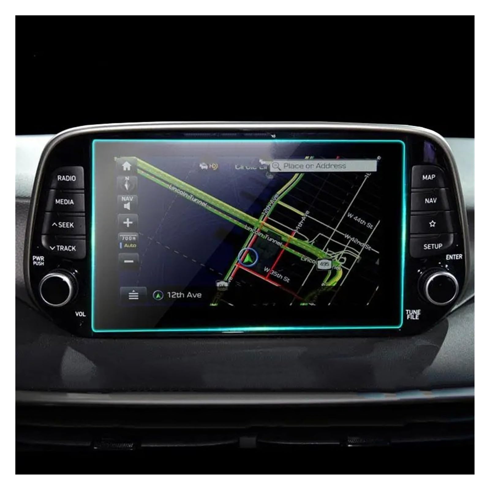 GPS Displayschutzfolie 8 Zoll Für Hyundai Für Tucson 2019 Auto GPS Navigation Gehärtetem Glas Screen Protector Dekoration Refit Anti-scratch Auto Displayschutz Folie(207X126mm 1PCS) von LPXYZD