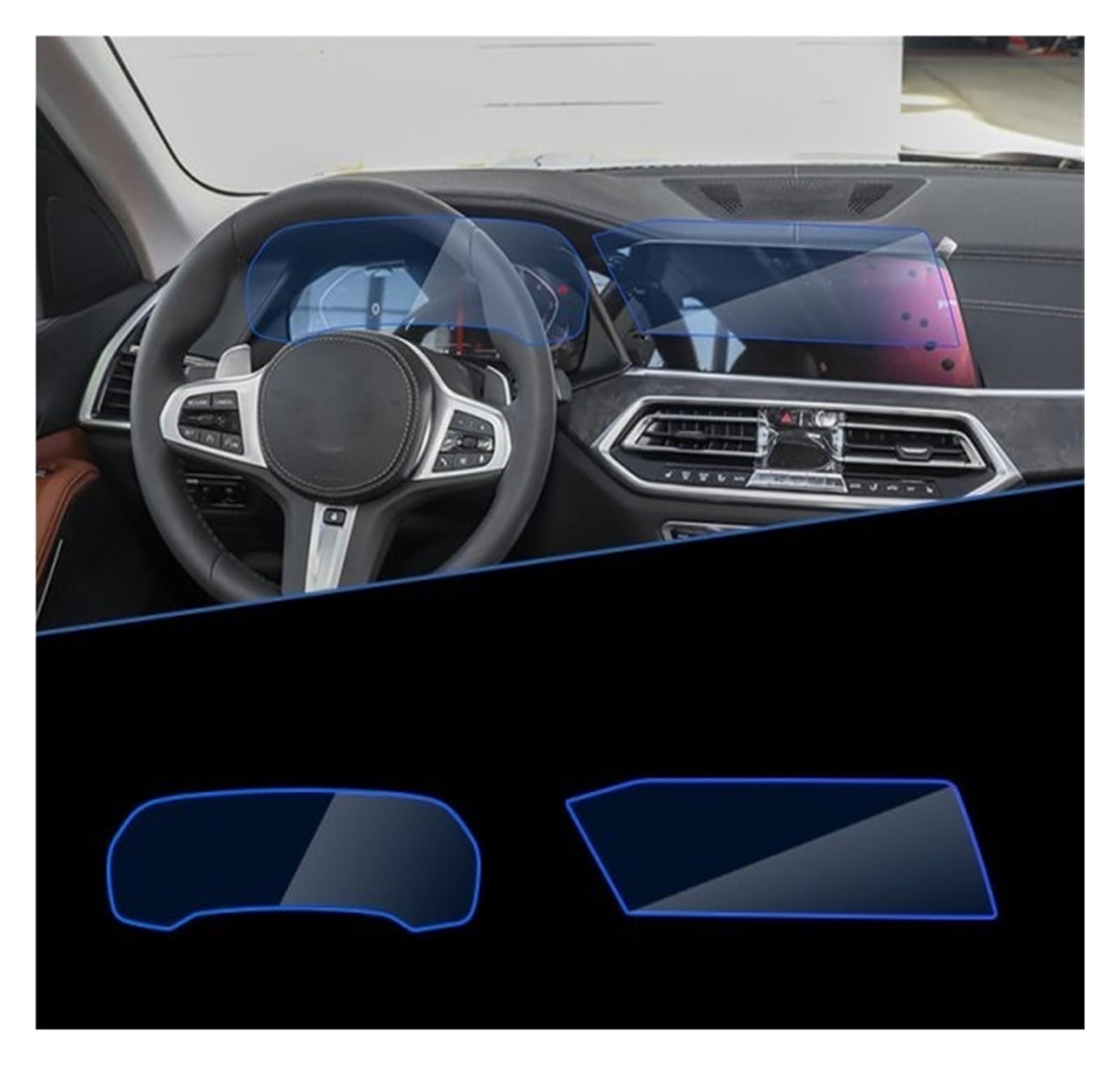 GPS Displayschutzfolie Autonavigationsinstrument-Displayfolie Touch Full Screen Protector Für X5 Für MK4 Für G05 2019 2020 2021 2022 Auto Displayschutz Folie(B GPS and instrument) von LPXYZD