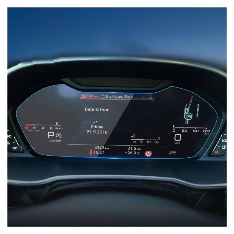 GPS Displayschutzfolie Display-Schutzfolie Aus Gehärtetem Glas Für Q3 2021 2022 Auto-Instrumenten-Armaturenbrett Innen-Anti-Kratz-Folie Auto Displayschutz Folie(Dashboard 12.3 mm) von LPXYZD
