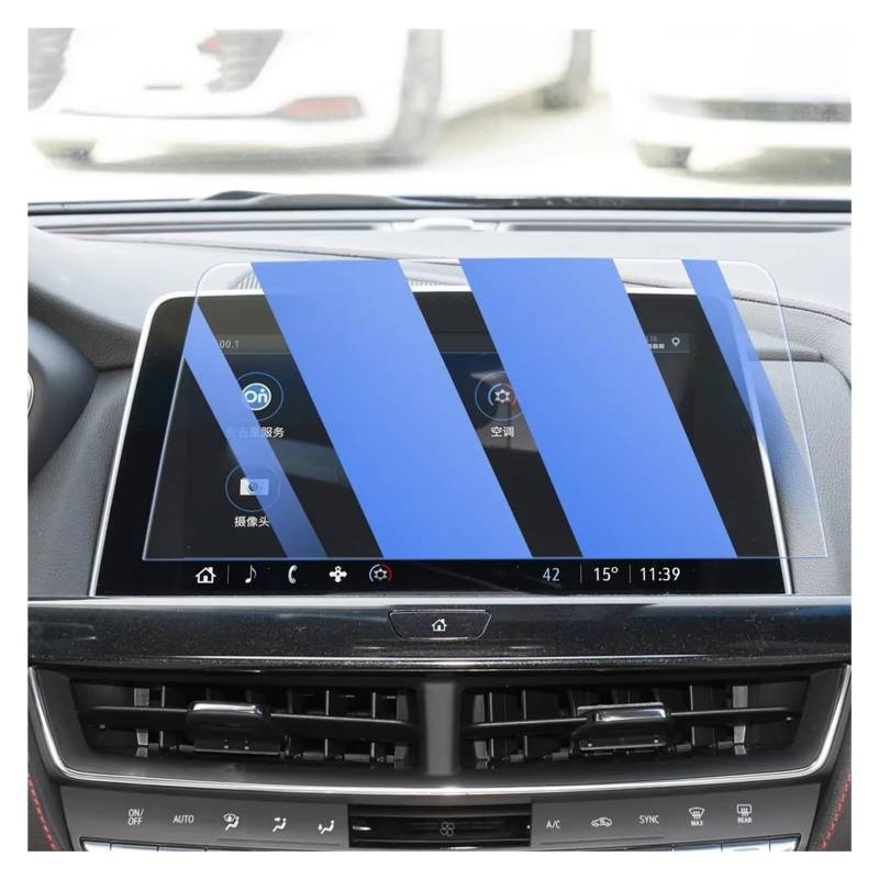 GPS Displayschutzfolie Für Cadillac Für CT5 2021 2022 2023 Auto GPS Navigation Film LCD Bildschirm Gehärtetem Glas Schutz Film Anti-scratch Film Auto Displayschutz Folie(Blue) von LPXYZD