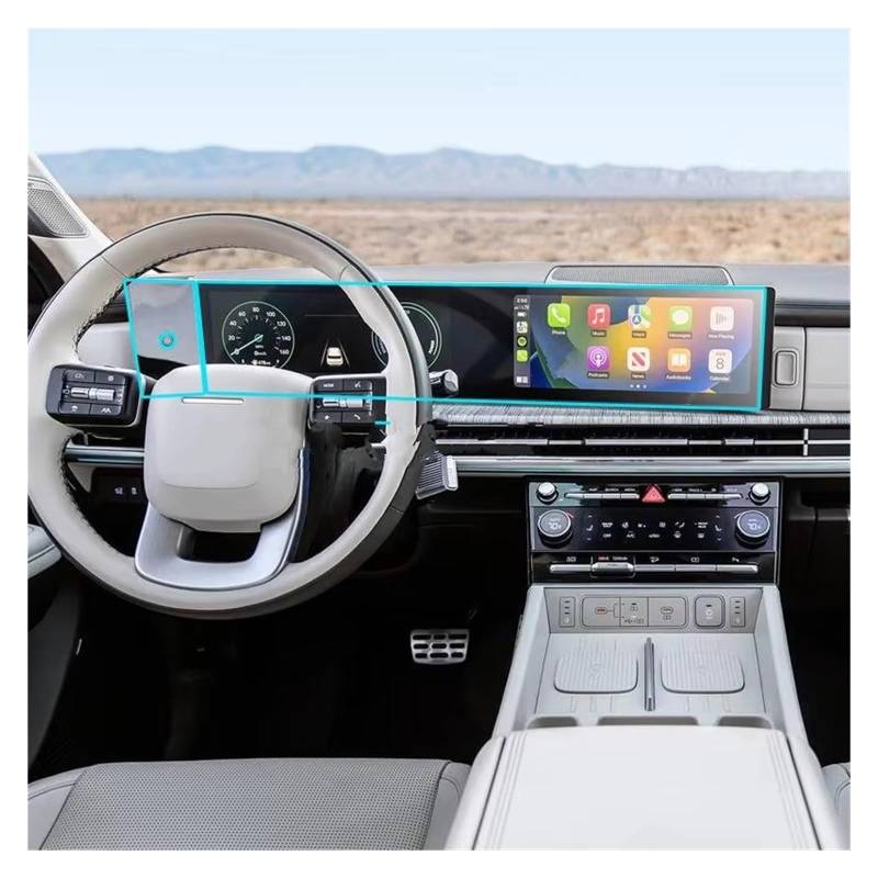 GPS Displayschutzfolie Für Hyundai Für Santa Für Fe 2024 12.3 ZOLL Auto Infotainment Radio GPS Navigation Display Schutz Film Auto Displayschutz Folie von LPXYZD