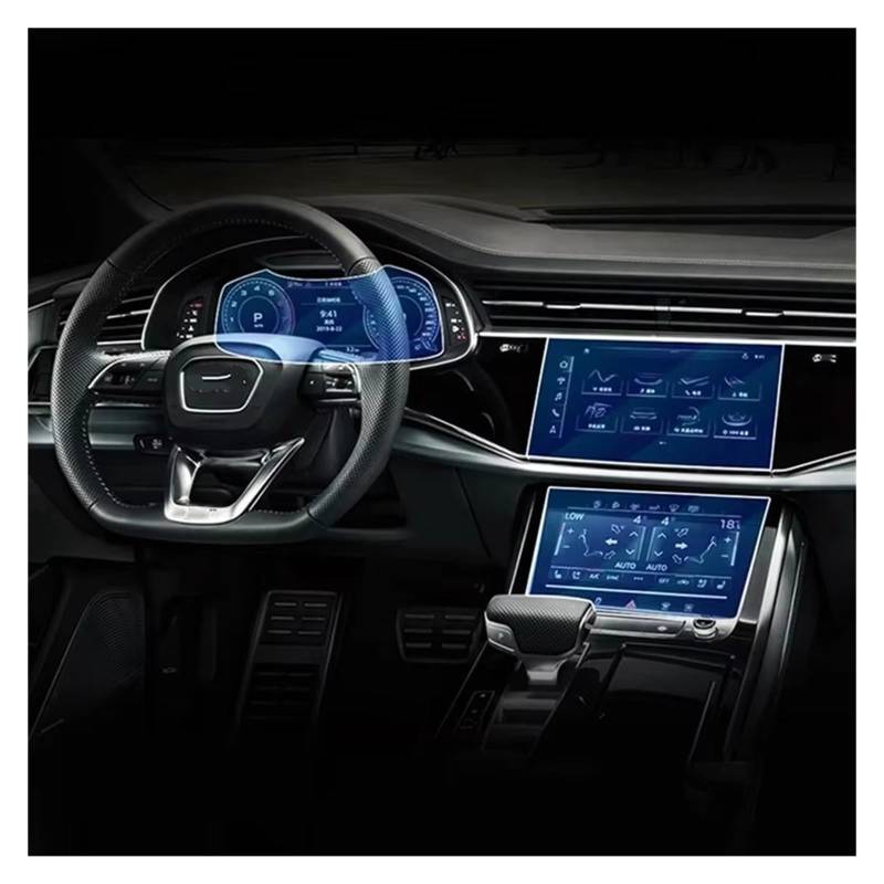 GPS Displayschutzfolie Für Q7 Für Q8 2020 2021 2022 Auto GPS Navigation Bildschirm Gehärtetem Glas Schutz Film Anti-scratch Innen Auto Displayschutz Folie(4 PCS) von LPXYZD
