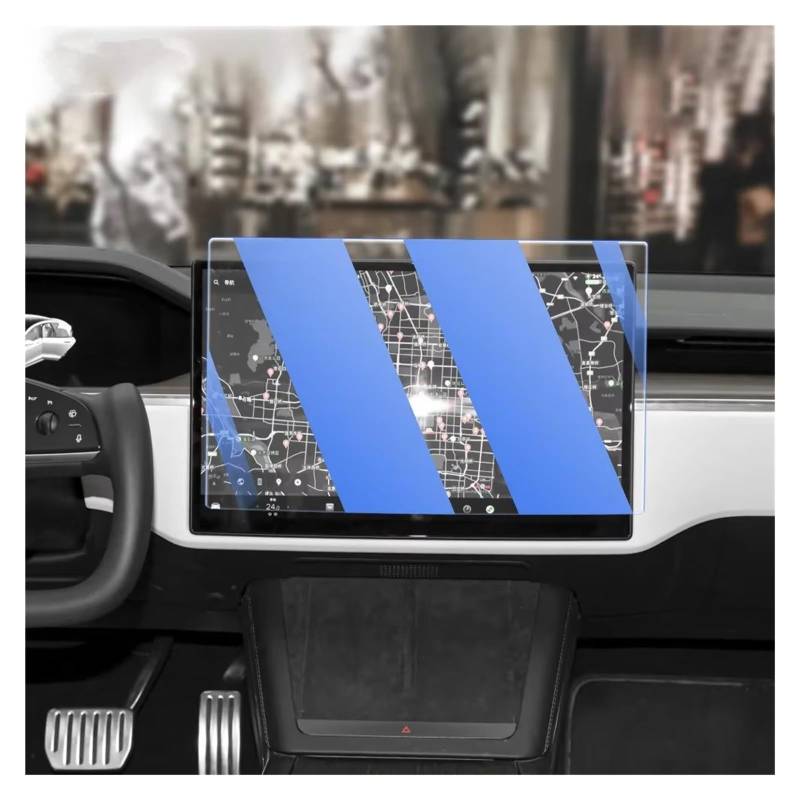 GPS Displayschutzfolie Für Tesla Für Modell X/S 2023 2024 Auto GPS Navigation Film LCD Bildschirm Gehärtetem Glas Schutz Film Anti-scratch-Film Auto Displayschutz Folie(Matte) von LPXYZD