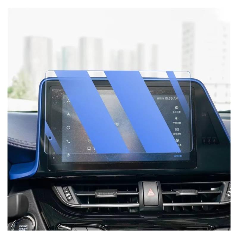 GPS Displayschutzfolie Für Toyota Für C-HR 2021 2022 2023 2024 Auto GPS Navigation Film LCD Bildschirm Gehärtetem Glas Schutz Film Anti-scratch-Film Auto Displayschutz Folie(Blue 10.25Inch) von LPXYZD