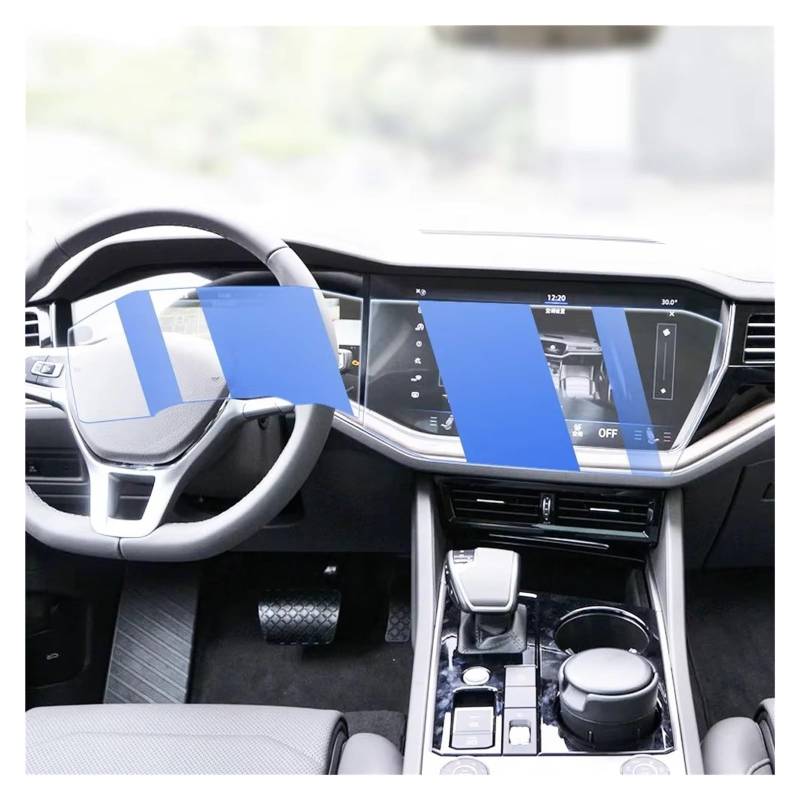 GPS Displayschutzfolie Für VW Für Touareg 2019 2020 2021 2022 2023 Auto GPS Navigation Film LCD Bildschirm Gehärtetes Glas Schutz Film Anti-scratch-Film Auto Displayschutz Folie(Blue) von LPXYZD