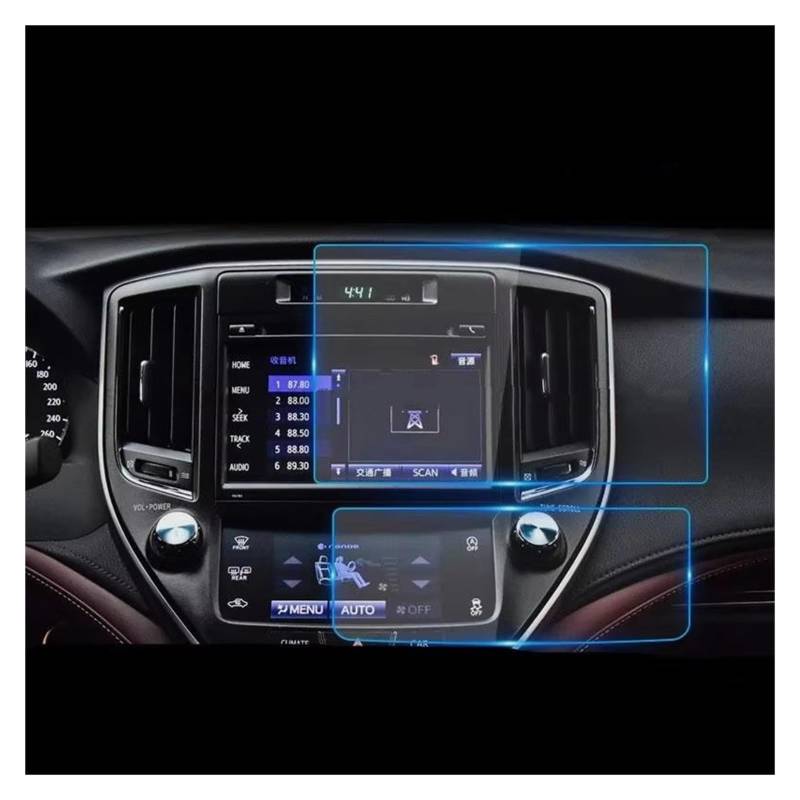 GPS Displayschutzfolie Gehärtetes Glas Display-schutzfolie Für Toyota Für Crown 2018 2019 Auto Navigation Screen Control Display Anti-scratch-Film Auto Displayschutz Folie(Style A 2 PCS) von LPXYZD