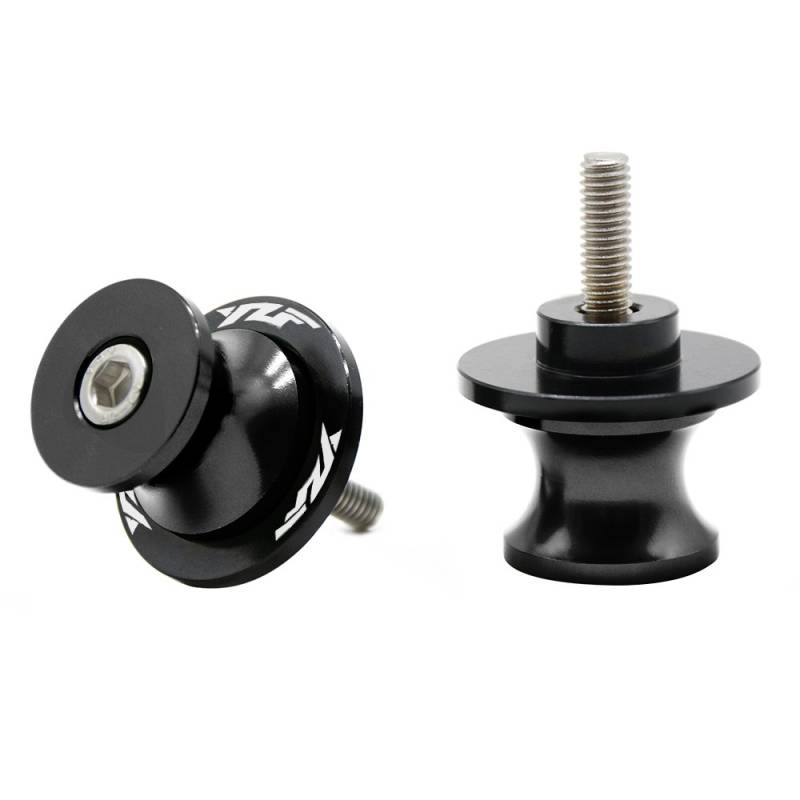 2tlg M6 Alu Schwingenschutz Schwingenadapter Ständer Bobbins Spool Racingadapter Ständeraufnahme 6mm für YZF R1 R3 R6 R6S R25 R125 600R (Schwarz) von ATOTOP