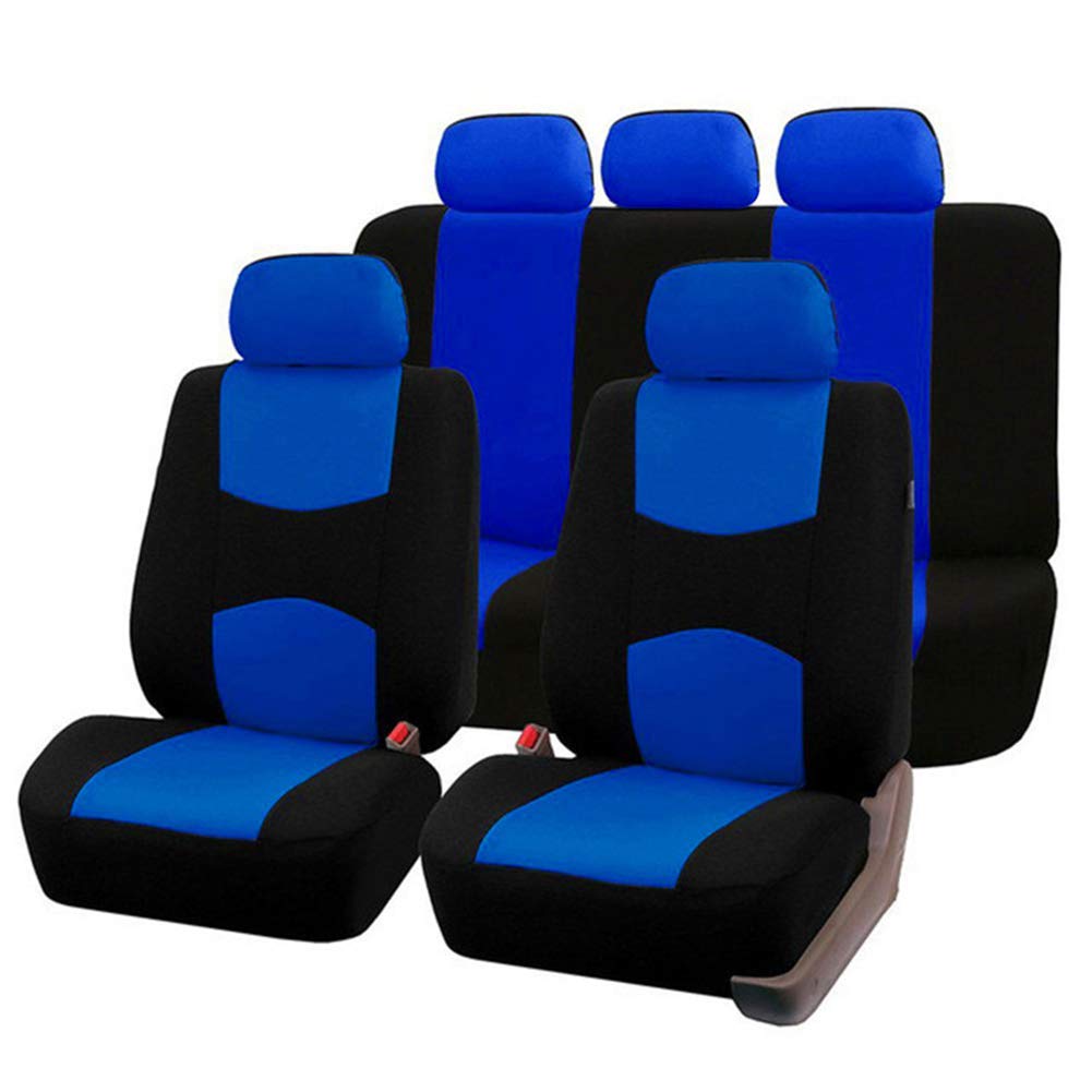 LQMILK Universal-Autositzbezüge, 10-teilig, Vorder- und Hinterkopfstütze, komplettes Set mit Autositzbezügen, atmungsaktiv von LQMILK