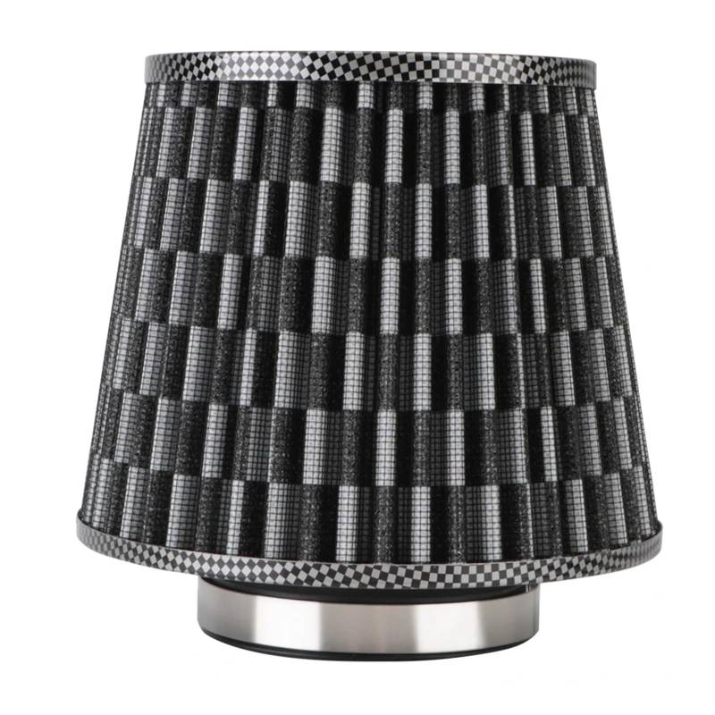 76MM 3 Zoll High Flow Kaltluftansaugfilter Universal-Induktionskit Autozubehör Fahrzeuge Luftfilter Sport Power Mesh Cone(Black) von LQQJSQTW