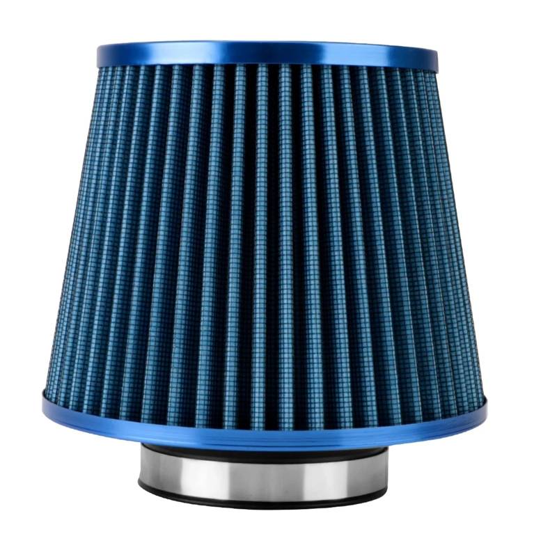 76MM 3 Zoll High Flow Kaltluftansaugfilter Universal-Induktionskit Autozubehör Fahrzeuge Luftfilter Sport Power Mesh Cone(Blue) von LQQJSQTW
