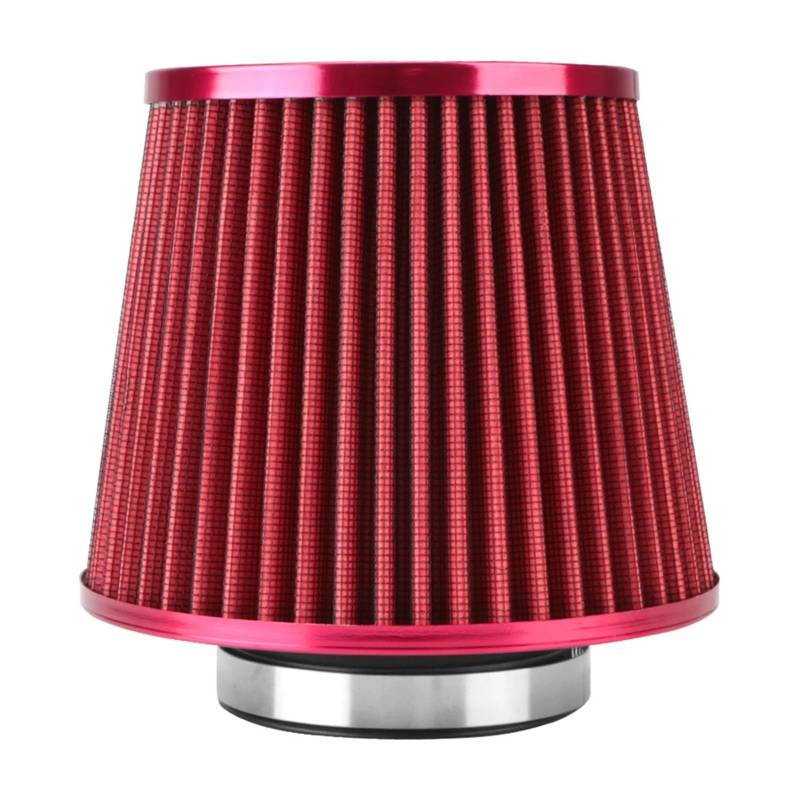 76MM 3 Zoll High Flow Kaltluftansaugfilter Universal-Induktionskit Autozubehör Fahrzeuge Luftfilter Sport Power Mesh Cone(Red) von LQQJSQTW