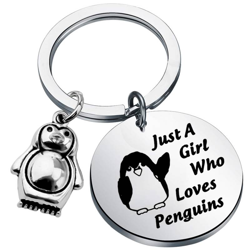 LQRI Pinguin-Schlüsselanhänger, Pinguin-Liebhaber, Geschenk, Just a Girl Who Loves Pinguin, K-Pinguin, Small von LQRI