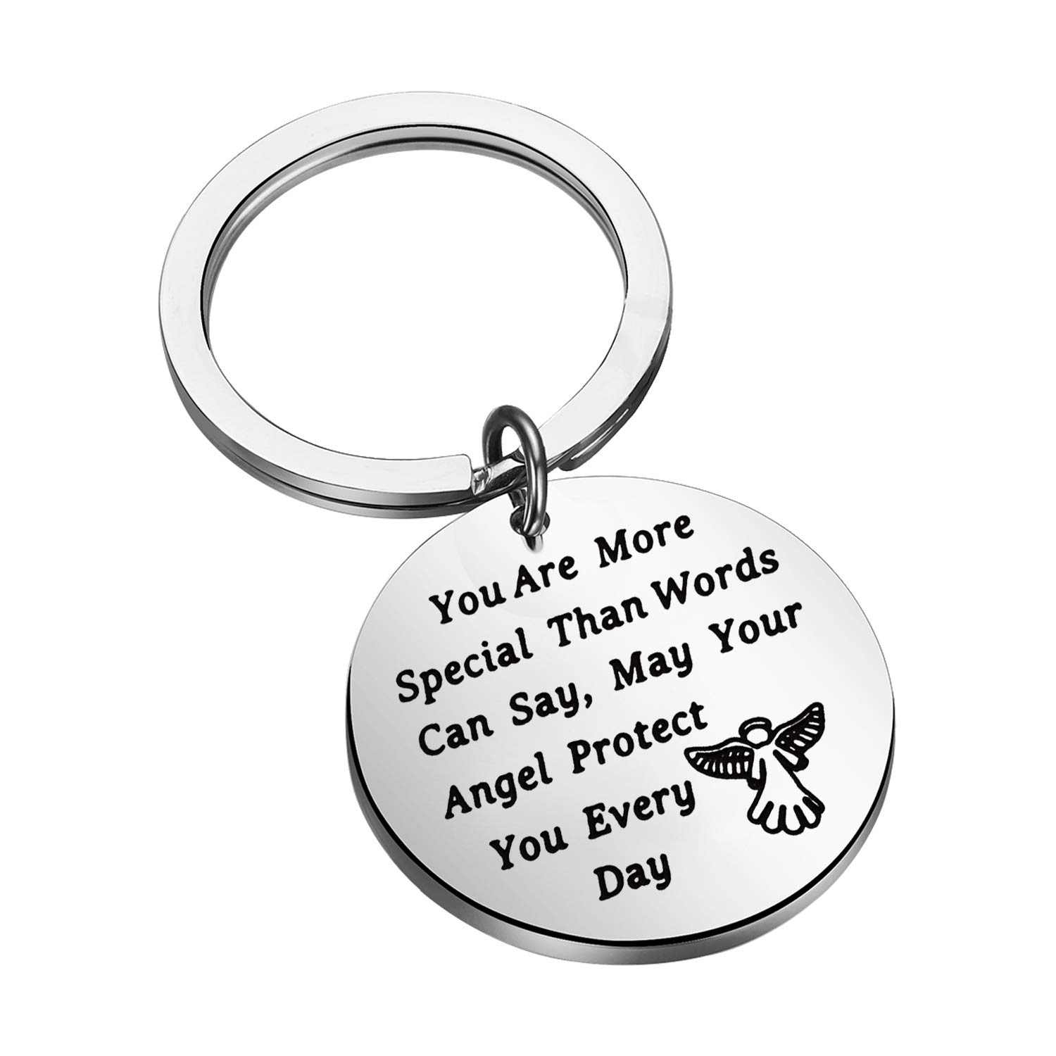 LQRI Schutzengel schützen Schlüsselanhänger You Are More Special Than Words Can Say May Your Guardian Angel Protect You Every Day, silber, Small LQRI Schutzengel schützen Schlüsselanhänger You Are More Special Than Words Can Say May Your Guardian Angel Protect You Every Day, silber, Small von LQRI
