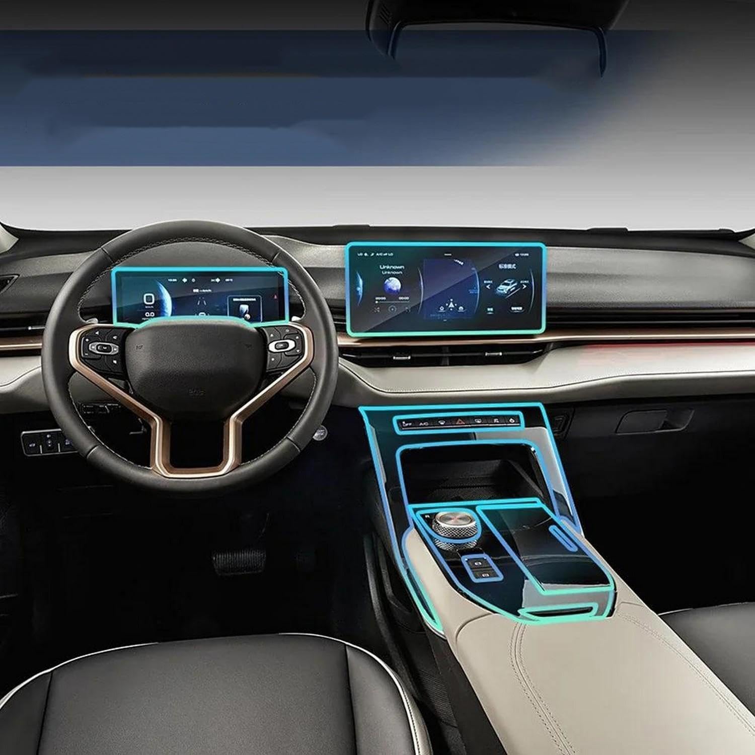LQUNGE Auto Mittelkonsole Navigation Armaturenbrett Getriebe Tür Fenster Panel Innenfolie TPU Transparent Folie für Haval H6 3rd Gen 2021-2024 LQUNGE Auto Mittelkonsole Navigation Armaturenbrett Getriebe Tür Fenster Panel Innenfolie TPU Transparent Folie für Haval H6 3rd Gen 2021-2024 von LQUNGE