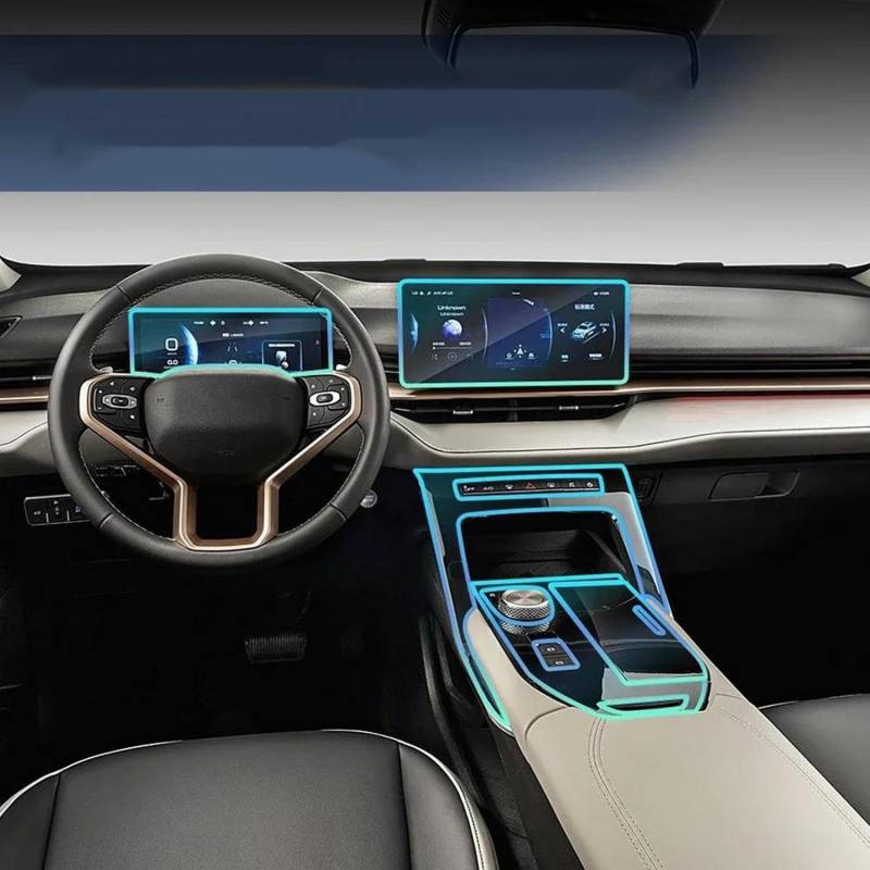 LQUNGE Auto Mittelkonsole Navigation Armaturenbrett Getriebe Tür Fenster Panel Innenfolie TPU Transparent Folie für Haval H6 3rd Gen 2021-2024 von LQUNGE