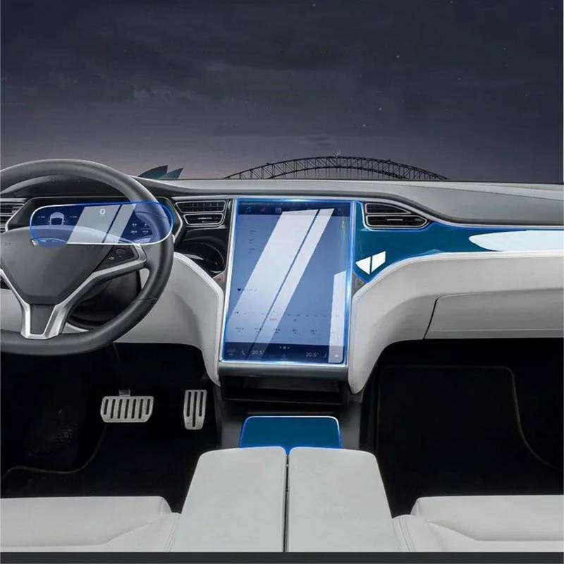 LQUNGE Autozubehör TPU Transparent Schutzfolie Innenraum Aufkleber Mittelkonsole Navigator Film für Tesla Model X Model S von LQUNGE