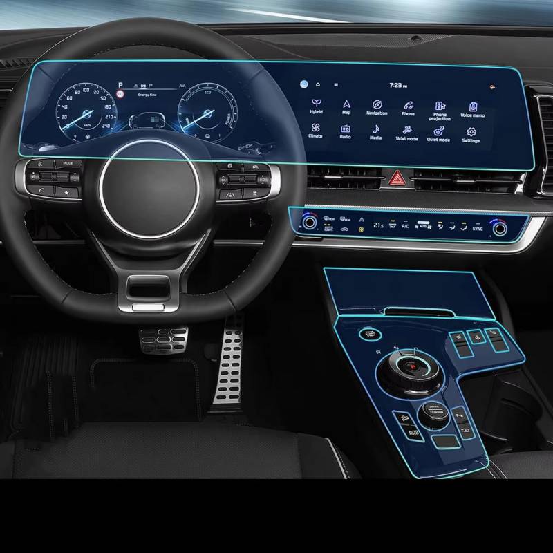 LQUNGE Kfz-Mittelkonsole Medien-Armaturenbrett-Navigation TPU Anti-Kratzschutz Innenfolie Aufkleber für Kia Sportage NQ5 2022 2023 von LQUNGE