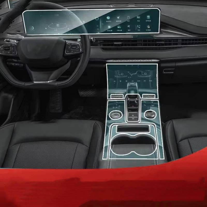 LQUNGE Zubehör TPU-Getriebe-Panel Armaturenbrett-Innenschutzfolie kratzfest 13, für CAOA Chery Tiggo 8 Pro Plug-in-Hybrid 2023 von LQUNGE