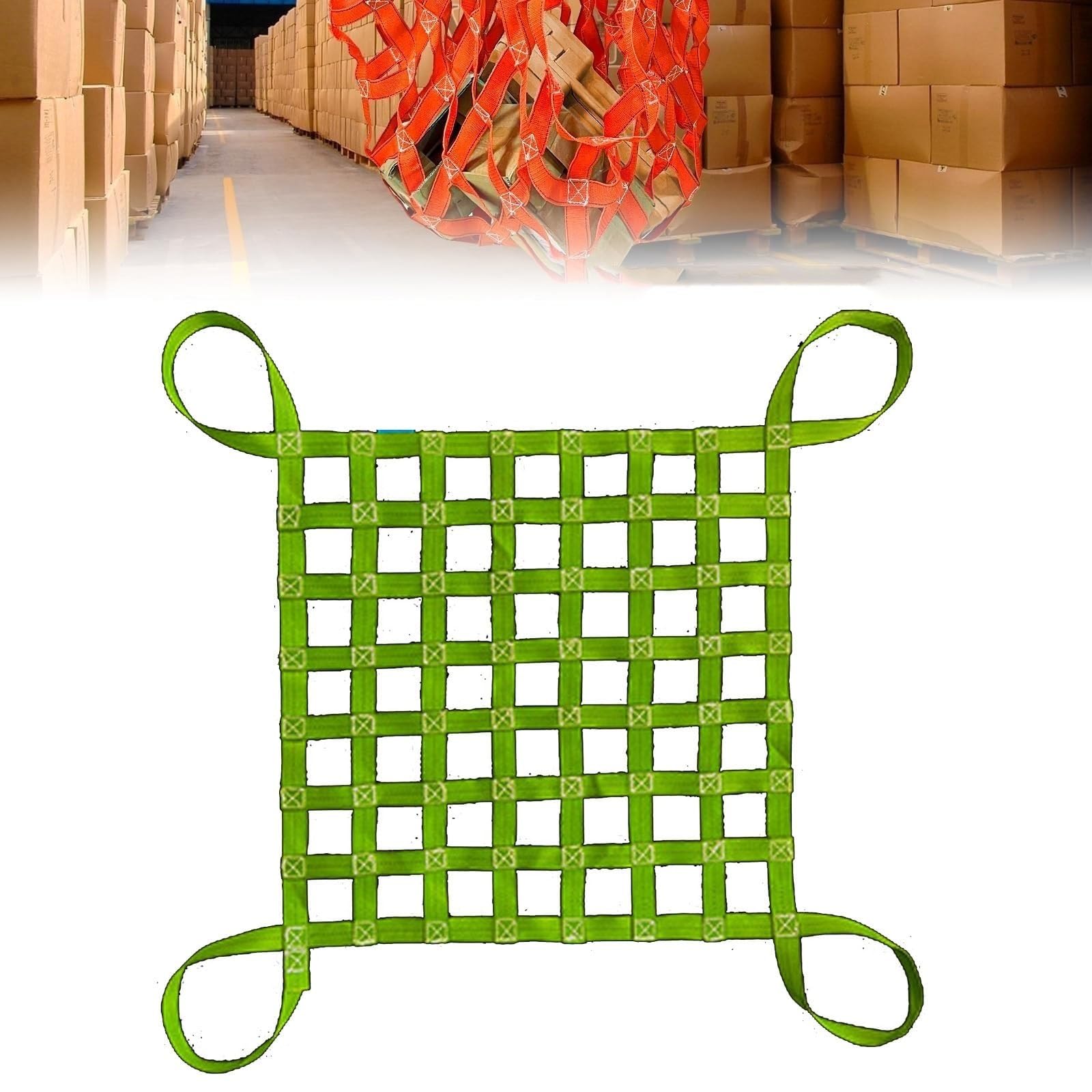 Netz,Frachtnetz, Frachthebenetz - Polyester-Frachthängenetz, reißfestes Nylon-Frachtschlingennetz, Hebenetz, Be- und Entladen von Gartenhebenetzgurten(1.5 X 1.5M/Mesh 10cm/Load 500kg) von LRFNKCT