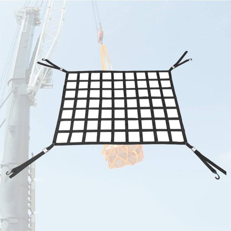 Netz,Frachtnetz, Frachthebenetze - Gurtbandnetz, Ladungssicherungsnetz, Polyester-Hebenetz, Sicherheits-Hebenetzgurte, Frachthebesack, for Be- und Entladen von Fracht, Bauschleppen, Heben(4 X 4M/Mesh von LRFNKCT