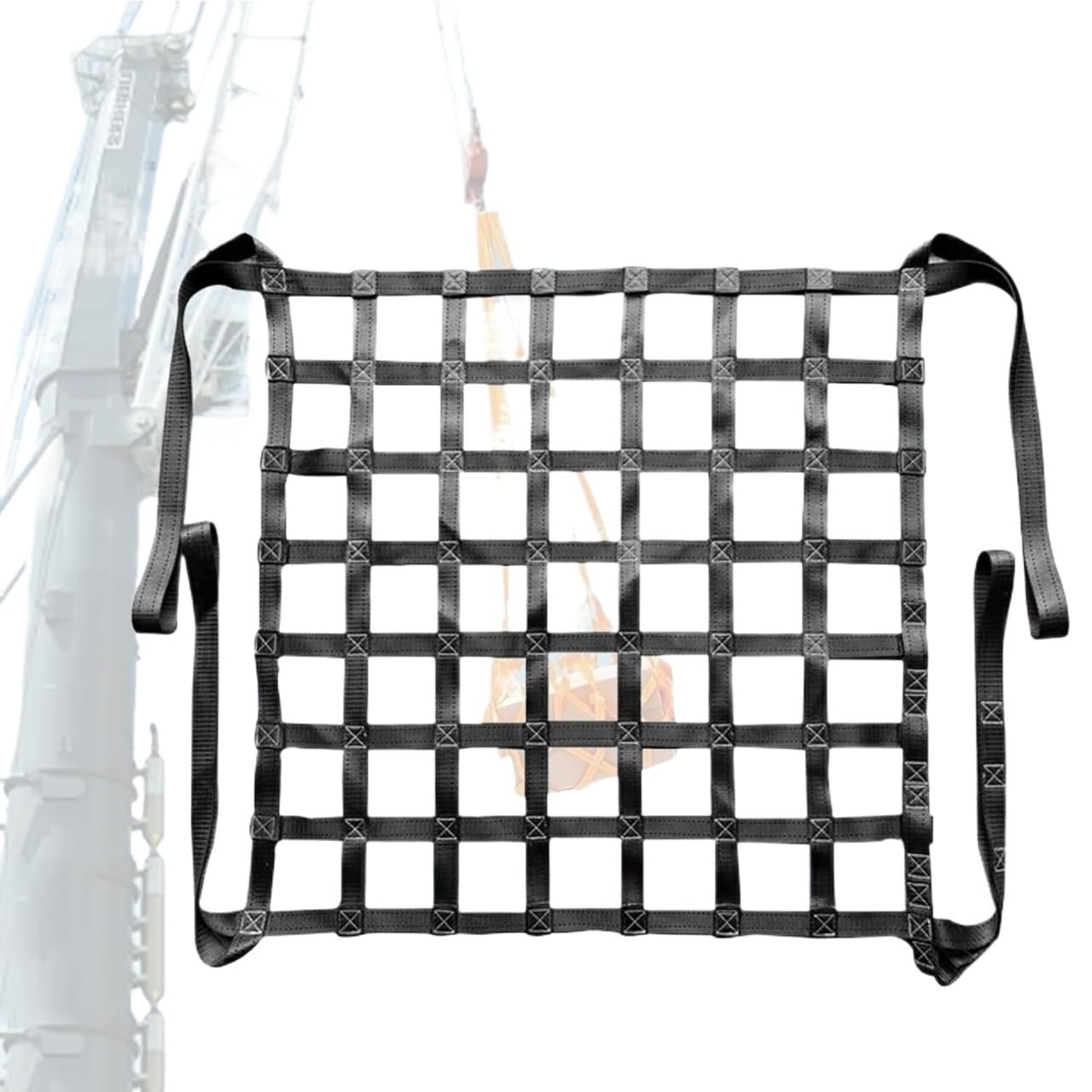 Netz,Frachtnetz, Kranpaletten-Frachtnetz - Hebenetz for schwere Gegenstände, reißfestes Seil-Hebenetz, hängendes Hebe-Frachtnetz, Hebenetz for Baustellen(1.5 X 1.5M/Mesh 10cm/Load 2.5t) von LRFNKCT