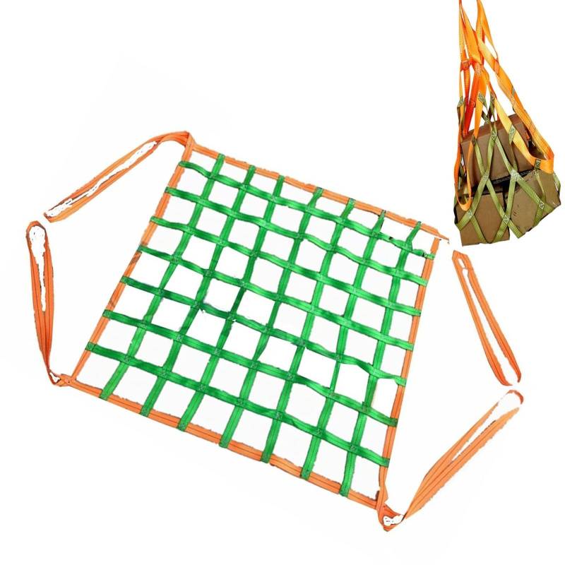 Netz,Frachtnetz, Lastenhebenetze - Nylon-Ladungsschlingennetz, flaches Polyester-Schlingennetz, Seilhebenetze, Netze for übergewichtige Waggons/LKWs/Ladung, spezielles Hebenetz for Heben auf Baustelle von LRFNKCT