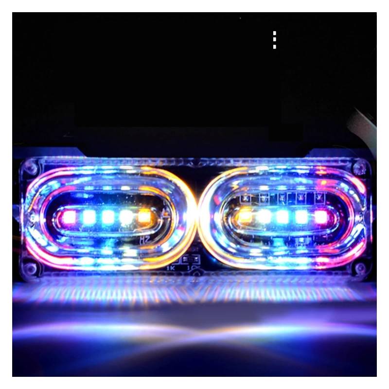 Stop Rücklicht Motorrad DRL Strobe Bremsleuchte L-Blitz Stopplicht fließen RGB Bunte L- Nummernschild Tai Polizei Warnung Tageslicht DC 12V von LRPXHATQ