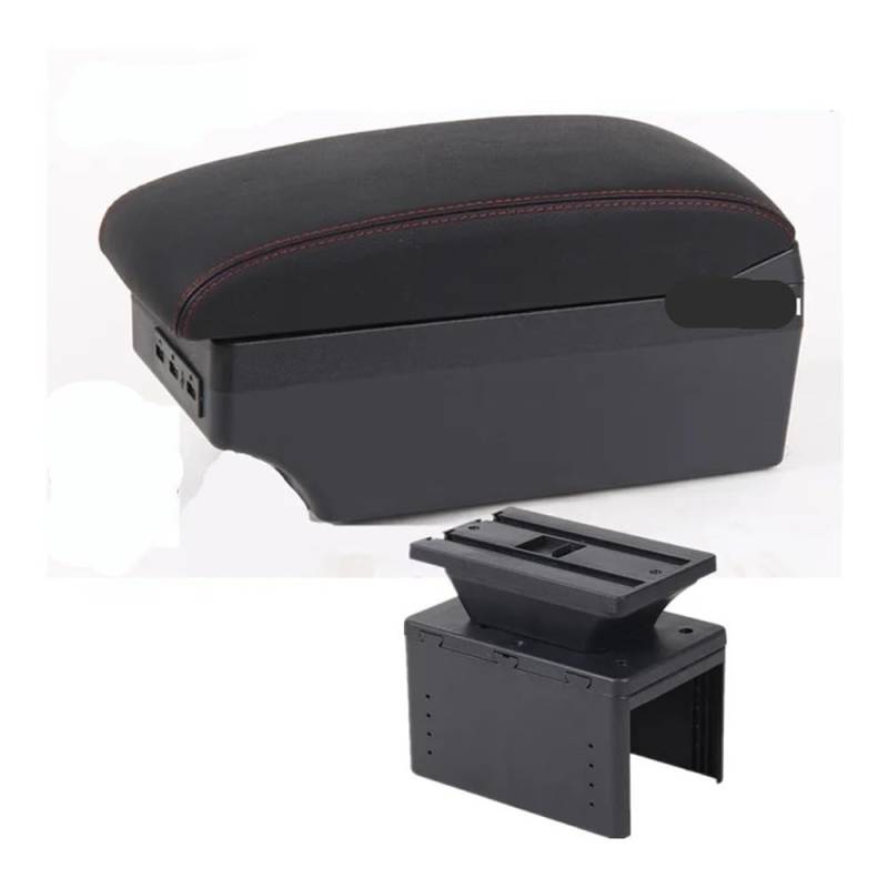 Auto Mittelkonsole Armlehne Für A4 Für A3 Für A2 Armlehne Fall Zentrale Konsole Lagerung Box Mittelkonsole Lagerung Box Armlehne(C1 red line 7USB) von LRSJJ