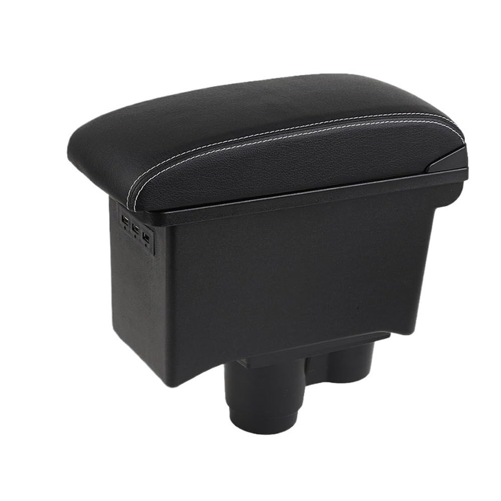 Auto Mittelkonsole Armlehne Für Duster 2019-2022 Armlehne Auto Armlehne Box Center Console Storage Box Dekoration Zubehör(A3 Black white 7USB) von LRSJJ