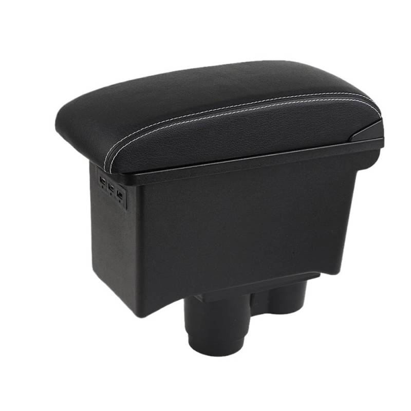 Auto Mittelkonsole Armlehne Für Duster 2019-2022 Armlehne Auto Armlehne Box Center Console Storage Box Dekoration Zubehör(A3 Black white 7USB) von LRSJJ