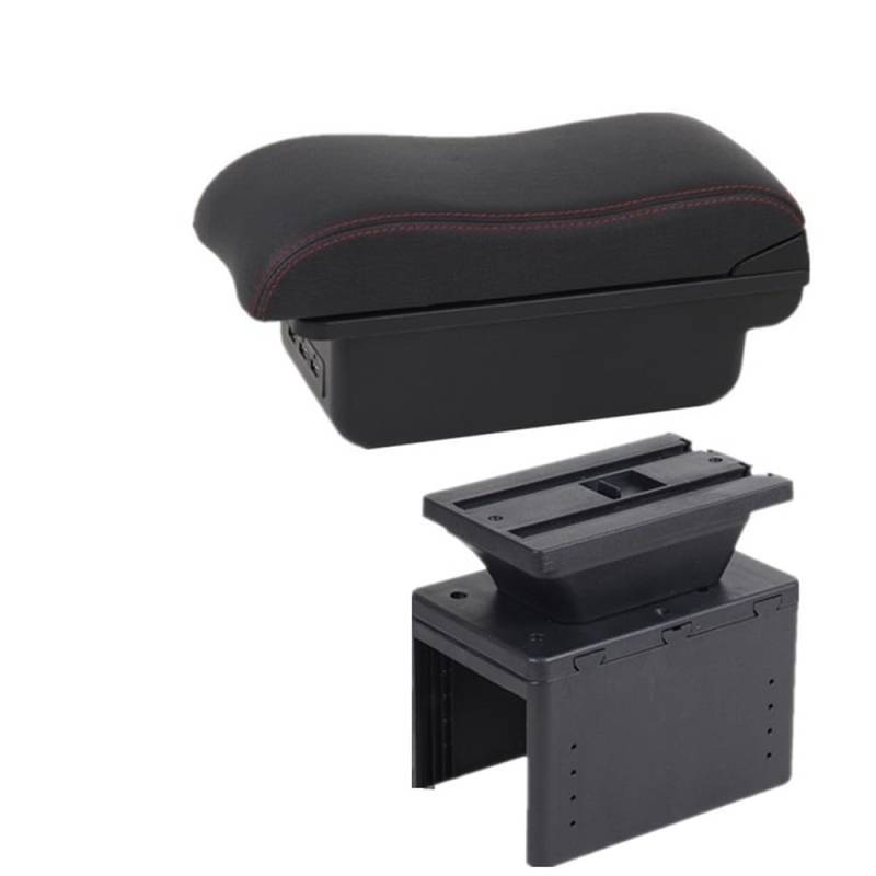 Auto Mittelkonsole Armlehne Für Fita 500L lehnenbox Auto lehnenbox Mittelkonsole Aufbewahrungsbox Mittelkonsole Aufbewahrungsbox Autozubehör(B2 red line 3USB) von LRSJJ