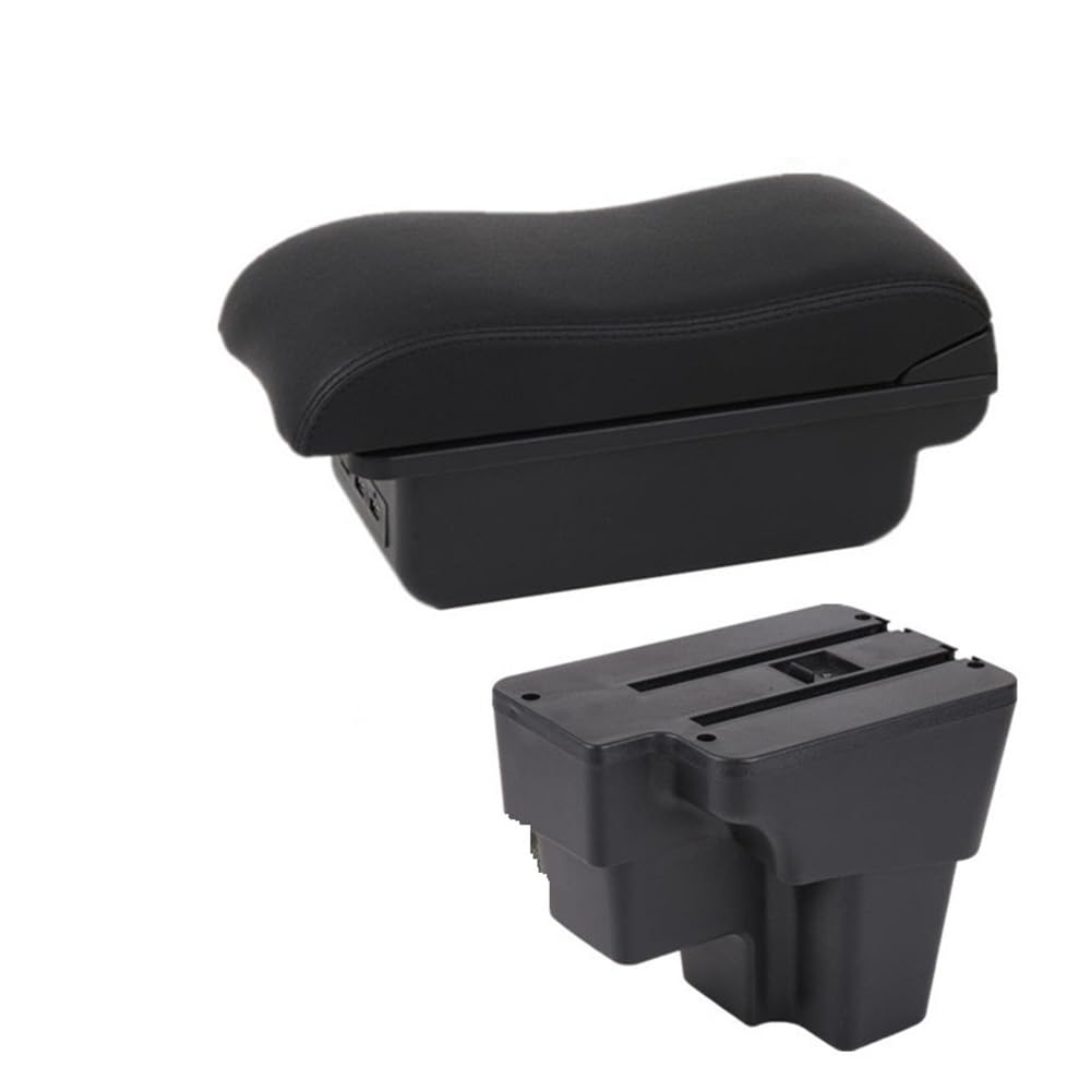 Auto Mittelkonsole Armlehne Für KIA Für RIO 2015-2024 Armlehne Box Armlehne Box Auto Lagerung Center Console Storage Box Auto Zubehör(B2 black line 3USB) von LRSJJ