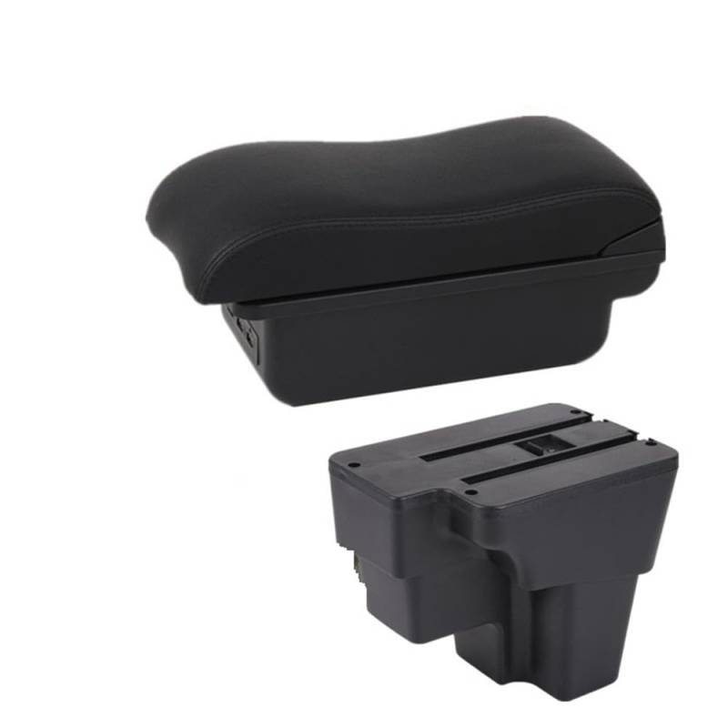 Auto Mittelkonsole Armlehne Für KIA Für RIO 2015-2024 Armlehne Box Armlehne Box Auto Lagerung Center Console Storage Box Auto Zubehör(B2 black line 3USB) von LRSJJ