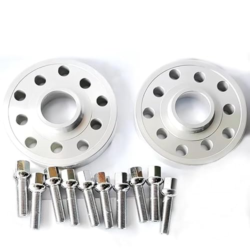 Auto Rad Distanzscheiben 20 Mm 0,8 Zoll 2 Stück 5 X 100 5 X 112 Radnaben-Distanzscheiben Mit Verlängerten Radschrauben 14 X 1,5(Silver) von LRSJJ