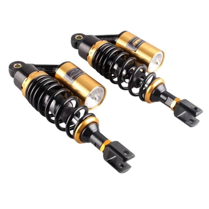 Motorrad Stoßdämpfer 2 STÜCKE Hinten Luft Stoßdämpfer Universal Für 11'' 280mm Auge Zu Auge Gabelkopf Roller Moped Street Bikes Schwarz Gelb U Typ von LRSJJ