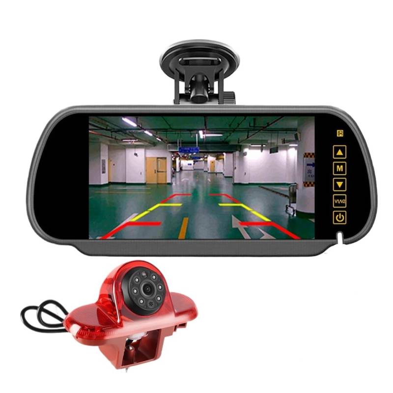 Rückfahr Kamera Auto Für Trafic 7 "Spiegel Auto Monitor 3RD IR Bremslicht Backup Rückfahr Kamera wasserdichte Auto Rückansicht Kamera(Monitor with Suction) von LRSJJ
