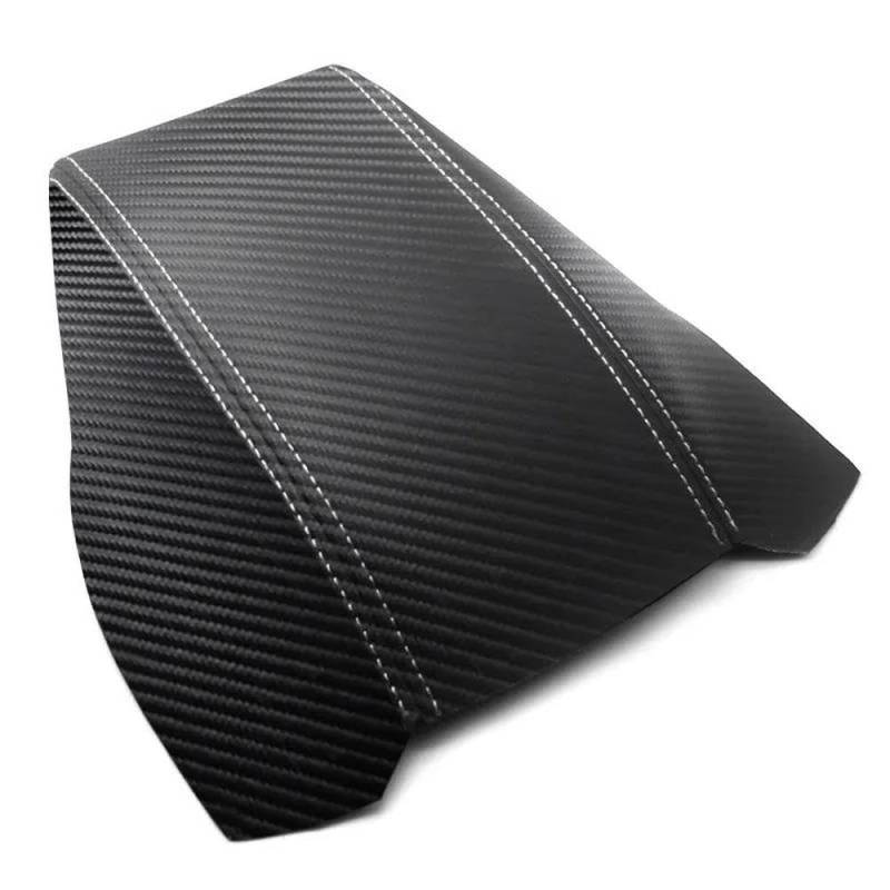 Für Skoda Octavia 2007-2014 Autoinnenausstattung Mittelarmlehne Box Abdeckung Carbon Style Mikrofaser Leder Aufkleber Dekor Autodekorationsteile(White line) von LRTYAN