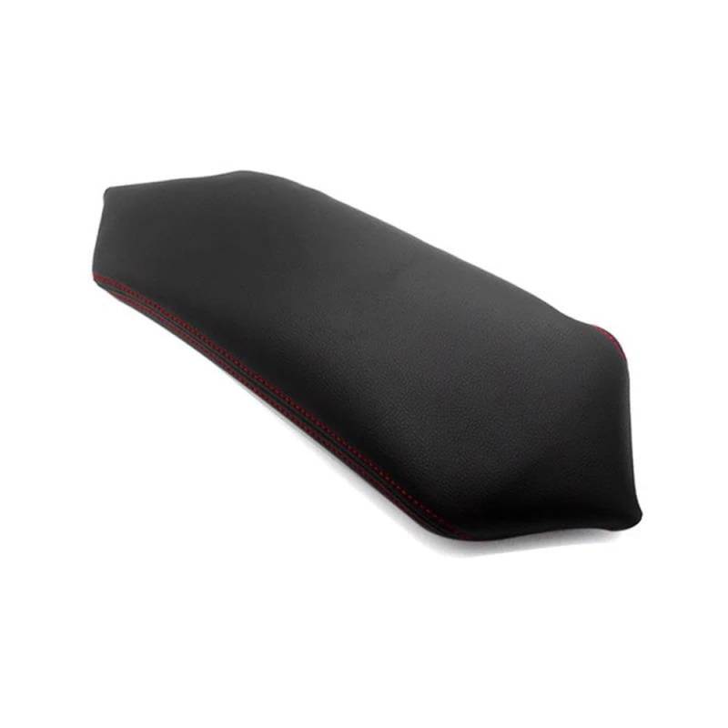 Für Toyota RAV4 2016 2017 2018 Auto Mikrofaser Leder Innen Center Armlehne Box Abdeckung Aufkleber Trim Autodekorationsteile(Black with red line) von LRTYAN
