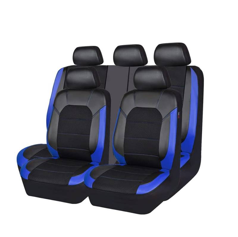 9 PCS Leder Autositzbezüge Set, für Opel Astra K/Astra K Sports Tourer/Astra L/Antara/Ampera 2000-2024 Wasserdicht Bequem Rutschfester Sitzschoner Schonbezüge Autositz Zubehör,B Blue von LRYQ