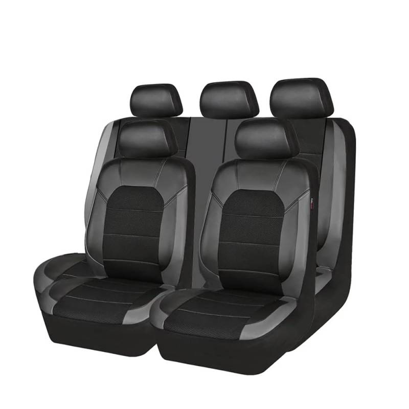 LRYQ 9 PCS Leder Autositzbezüge Set, für Opel Astra K/Astra K Sports Tourer/Astra L/Antara/Ampera 2000-2024 Wasserdicht Bequem Rutschfester Sitzschoner Schonbezüge Autositz Zubehör,C Grey von LRYQ