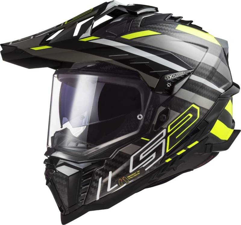 LS2, Crosshelme motorrad Explorer Edge black yellow 06, XS von LS2