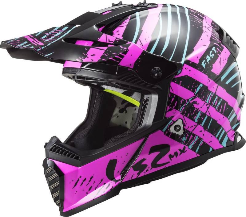 LS2, Crosshelme motorrad Fast evo verve black fluo pink, XXXL von LS2