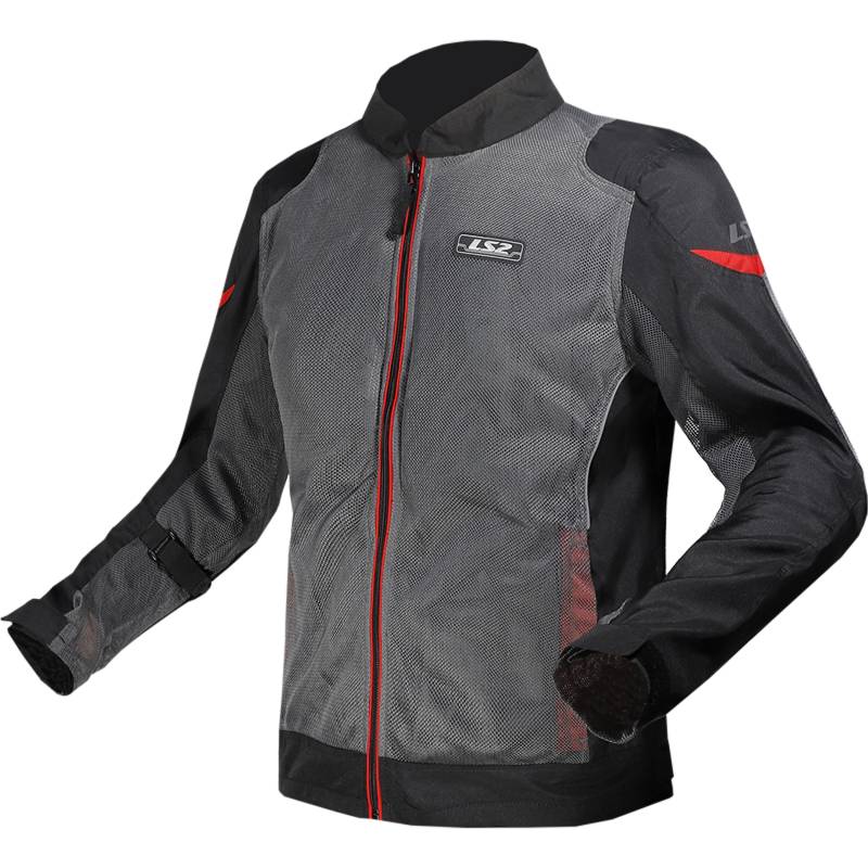 LS2, Herren-Motorradjacke AIRY Grey Black Red, XL von LS2