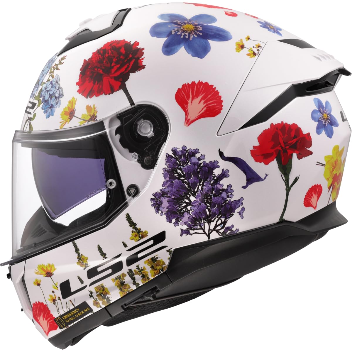 LS2, Integraler Motorradhelm STREAM II FLOWERS Gloss White, XL LS2, Integraler Motorradhelm STREAM II FLOWERS Gloss White, XL von LS2